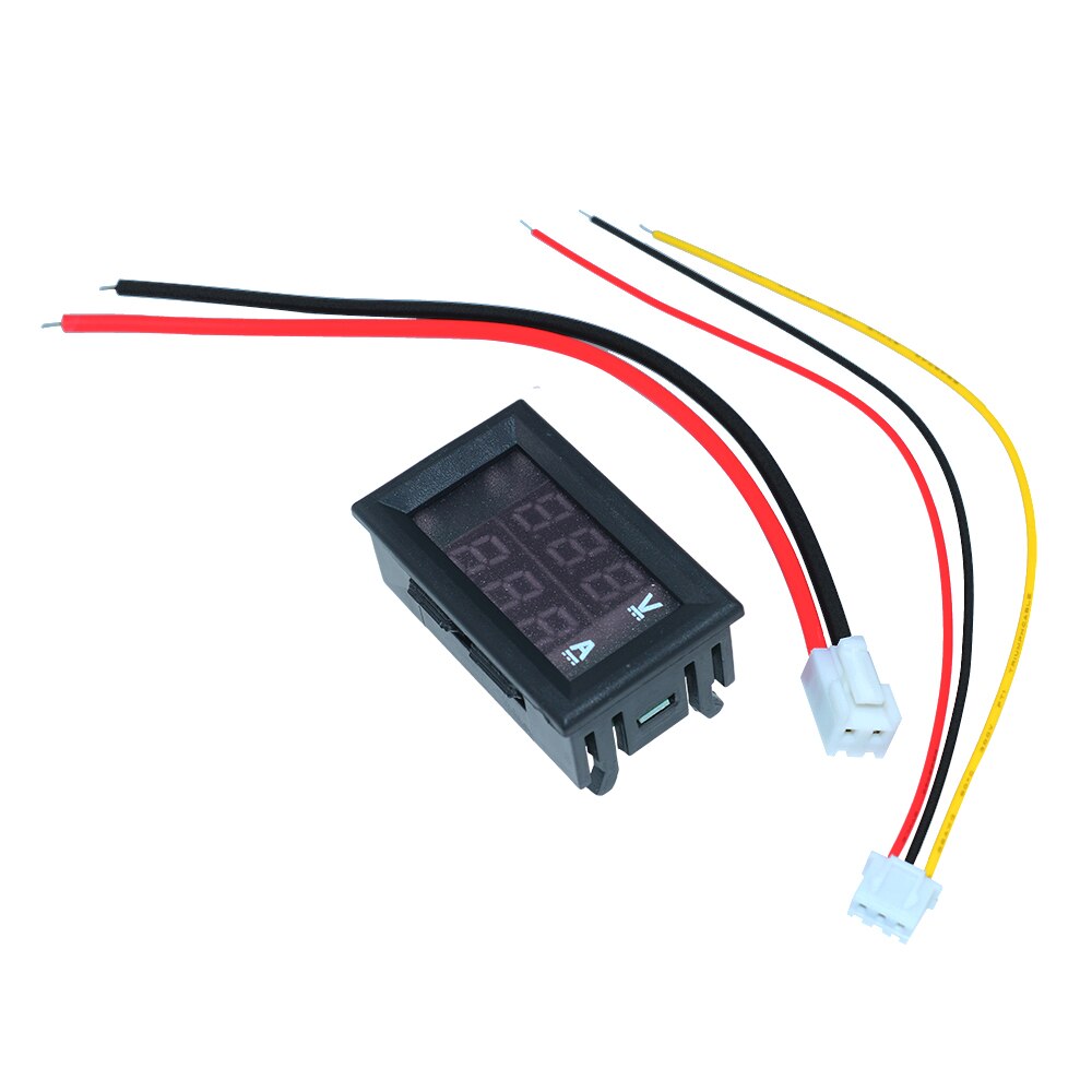 Mini digital voltmeter amperemeter  dc 100v 10a panel forstærker volt spænding strømmåler tester 0.56 "blå rød dobbelt led display