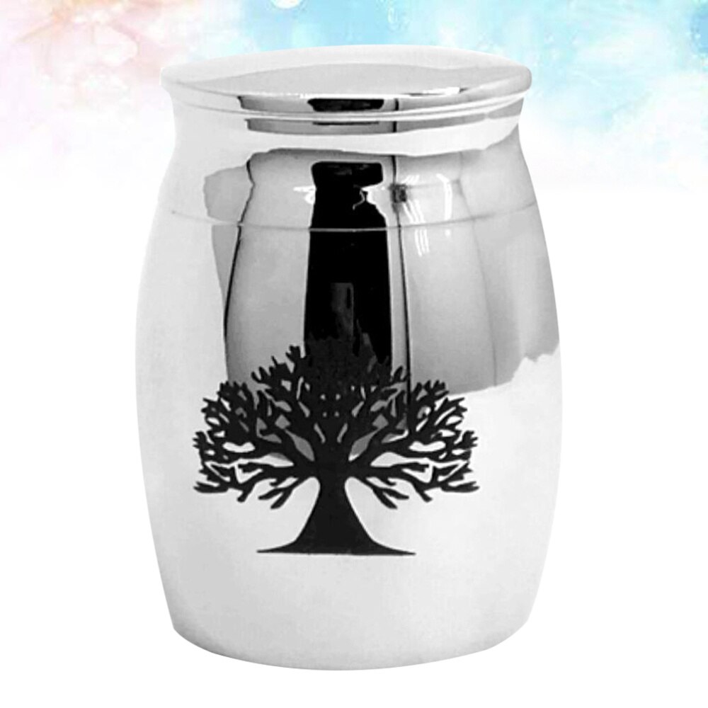 Stainless Steel Cinerary Funerary Urn Jar Opening the Urn Container: Default Title