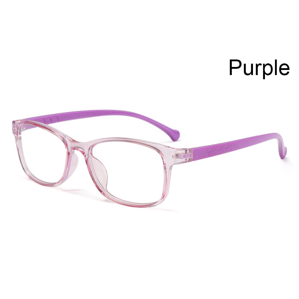 Round Anti-blue Light Kids Glasses Children Boys Girls Computer Glasses Protection Eyeglasses Ultra Light Frame: Purple