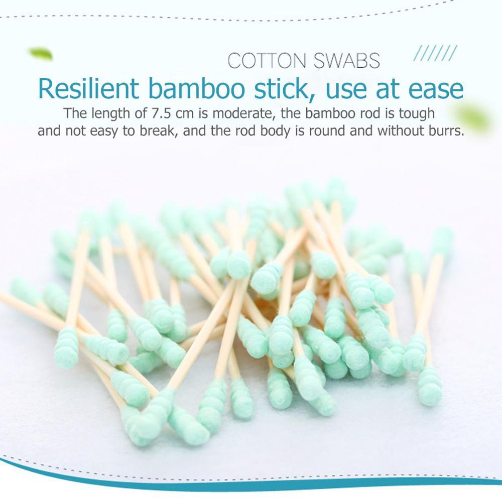 Bamboo Cotton Swab Wood Sticks Soft Cotton Buds Cleaning of Ear Tampons Microbrush Pampons Health Beauty 200pcs/Box