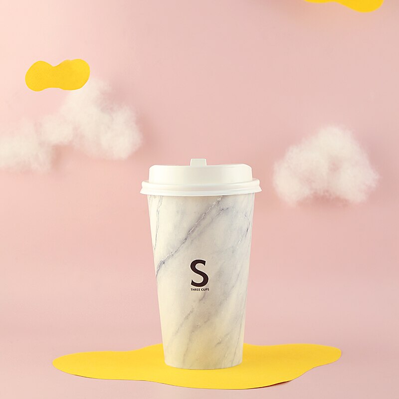 Paquets créatifs en papier pour café | Tasse à café jetable, boisson chaude à emporter 500ml thé au lait, boisson, tasses d'emballage de jus avec couvercles