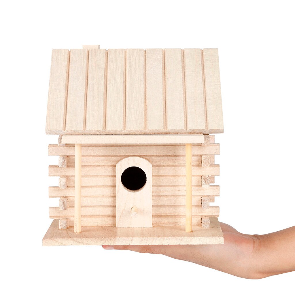 Nest House Bird Box Wooden Bird House Nest Wall-mounted Outdoor Birdhouse Wooden Box Bird House