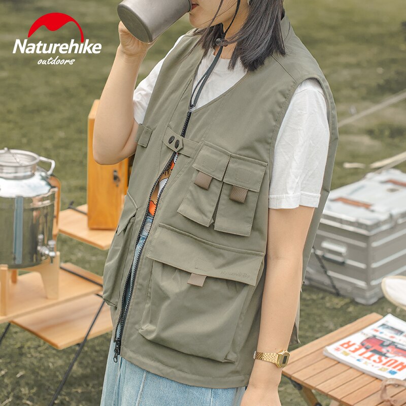Naturehike Outdoor Vest Portable Multiple Pockets Leisure Coat Multifunction Clothes For Camping Hiking Travel Picnic Gardening