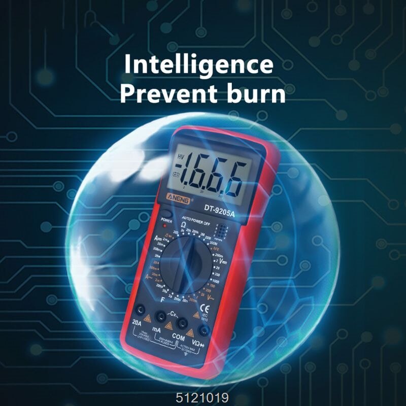 DT9205A multimètre numérique hFE AC testeur électrique à Diode Triode à courant alternatif