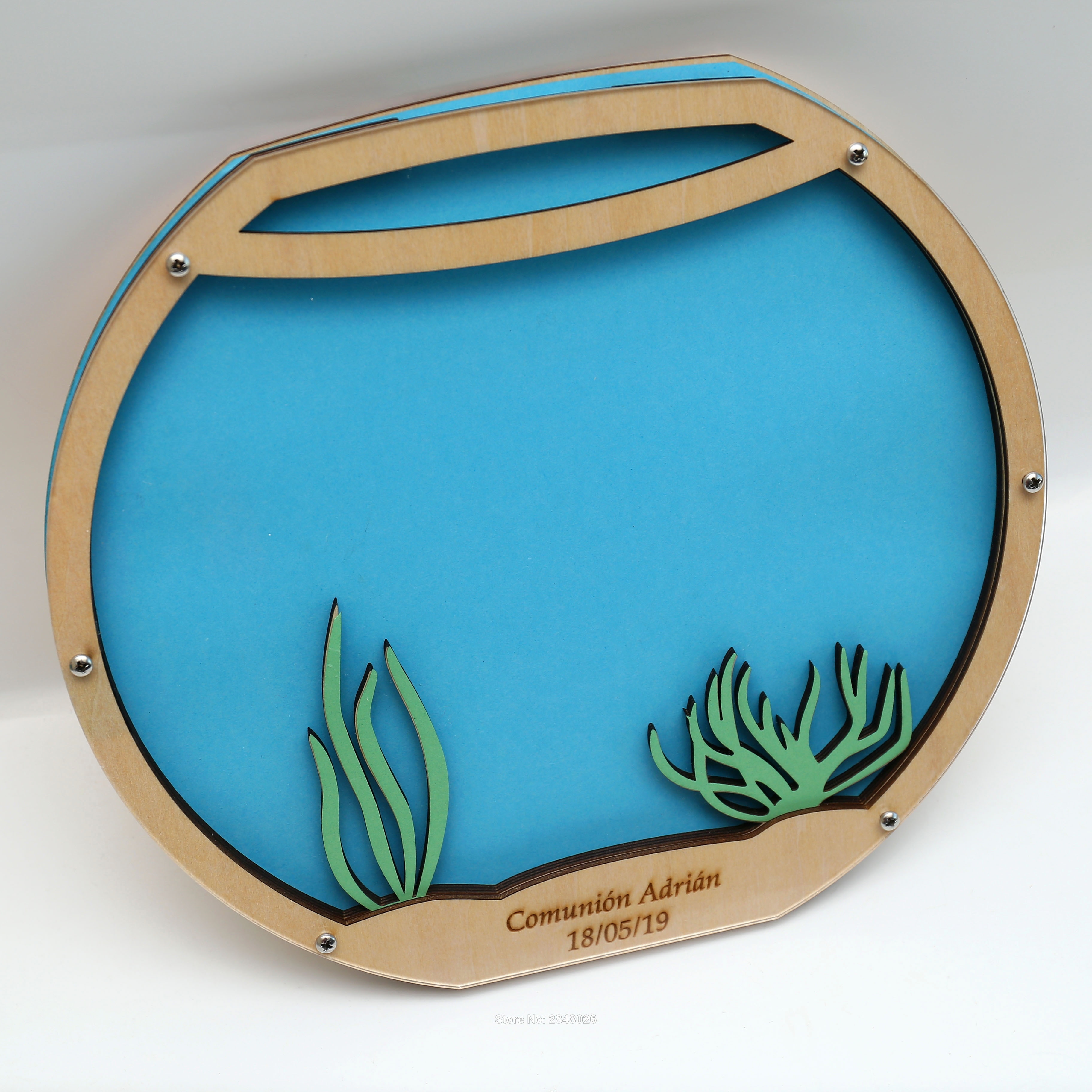 Wooden Wedding Fishtank Guest Book, Sea themed party Box,fishes Guest Book Alternative, wedding Guest Book.
