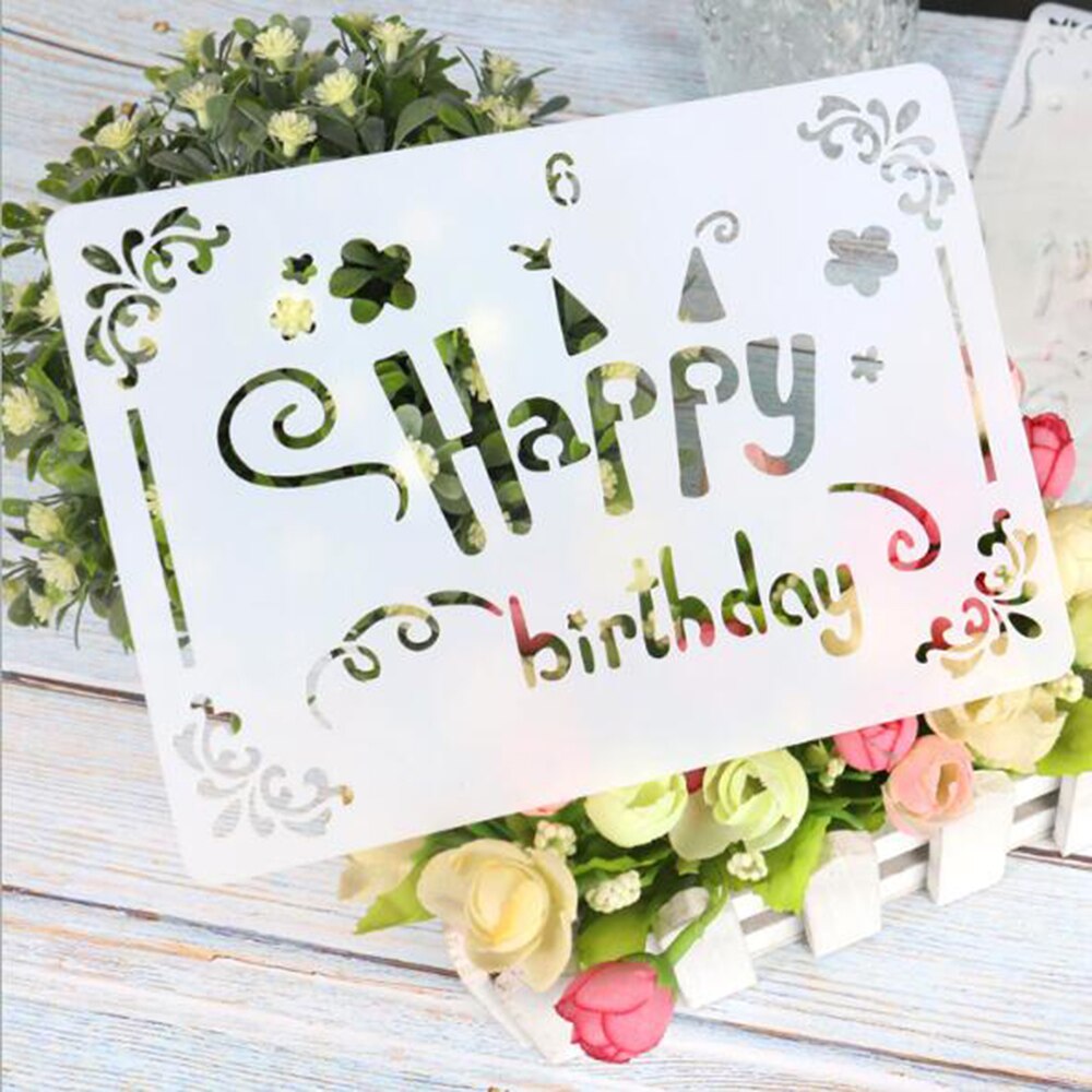 GIVBRO Bloem Tekening Schilderij Stencils Bloemen Patroon Cake Spray Sjablonen Bakken Applique DIY Gereedschap voor Scrapbook Decoratie, 4 Stks (#A