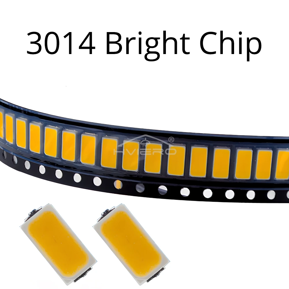 100/200X Chips LED SMD SMT blancos 3014 Cuentas de luz rojas, verdes, azules y amarillas Lámpara de 10-12LM 6000-6500K 1,8 ~ 3,4 V 20MA Diodo emisor Led