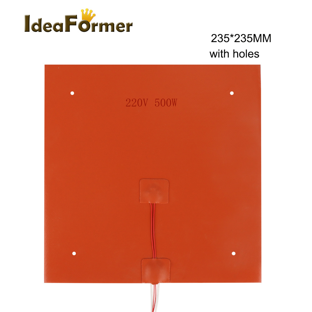 Silicone Heating Pad 220V/24V Heater Bed 200/220/235/300/310/400MM Waterproof Rubber 750W/500W/800W For Ender-3 CR10 Heating Mat