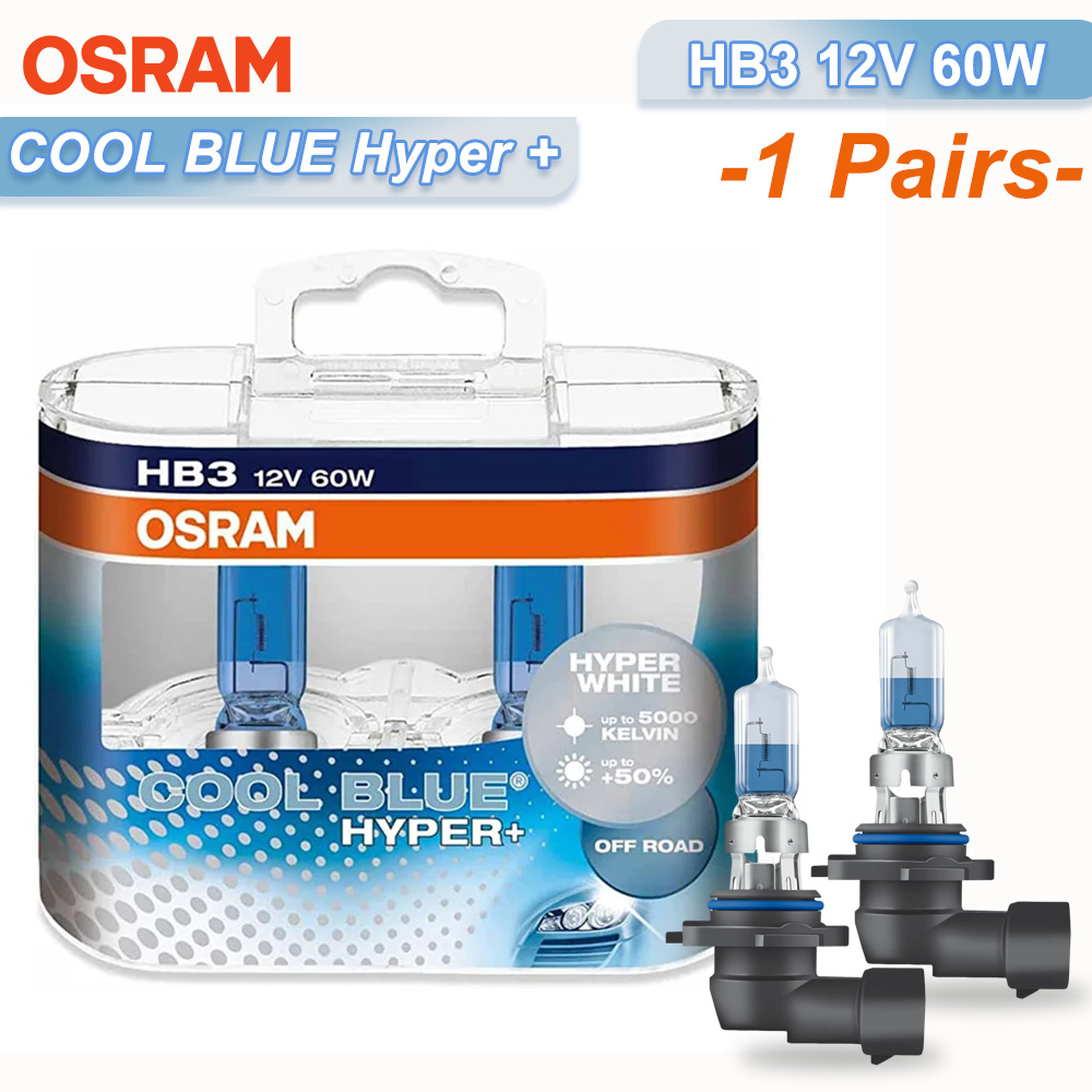 Osram cool blue hyper white  h7 h4 h1 h11 hb3 9005 hb4 9006 halogenforlygte billygte hi/lo-stråle 5300k 12v 55w pære  (2 stk.): Foranderlig