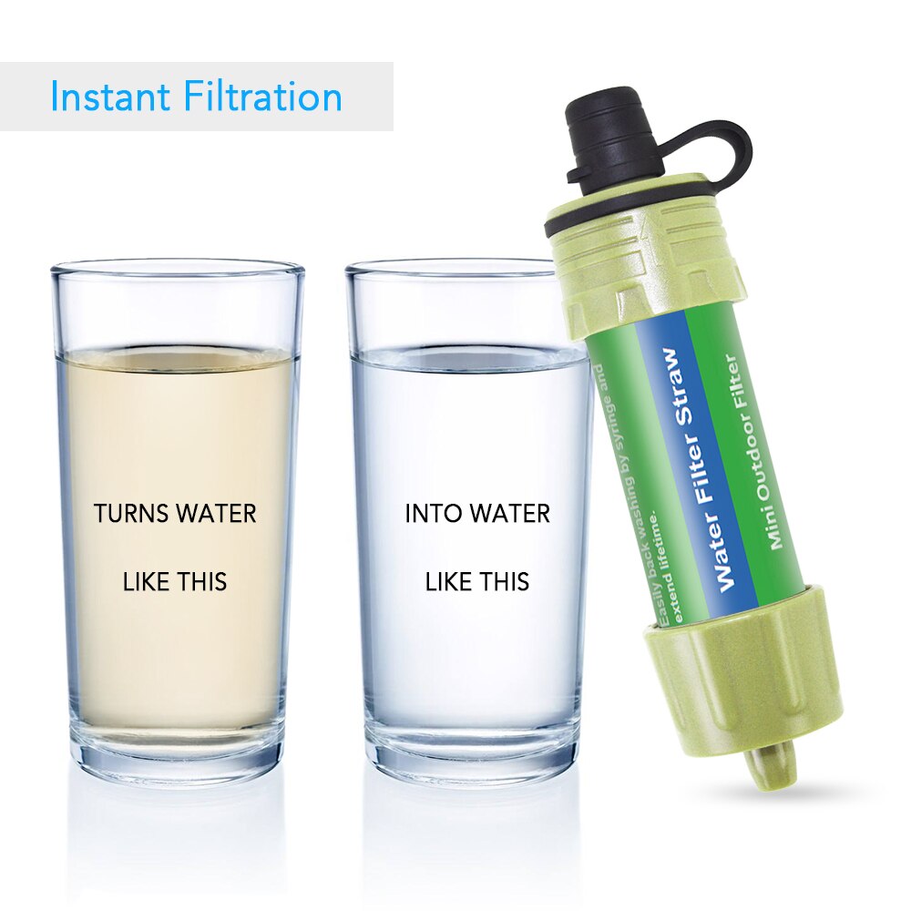 Outdoor Water Filter Stro Water Filtratie-systeem Waterzuiveraar Voor Noodsituaties Camping Reizen Backpacken