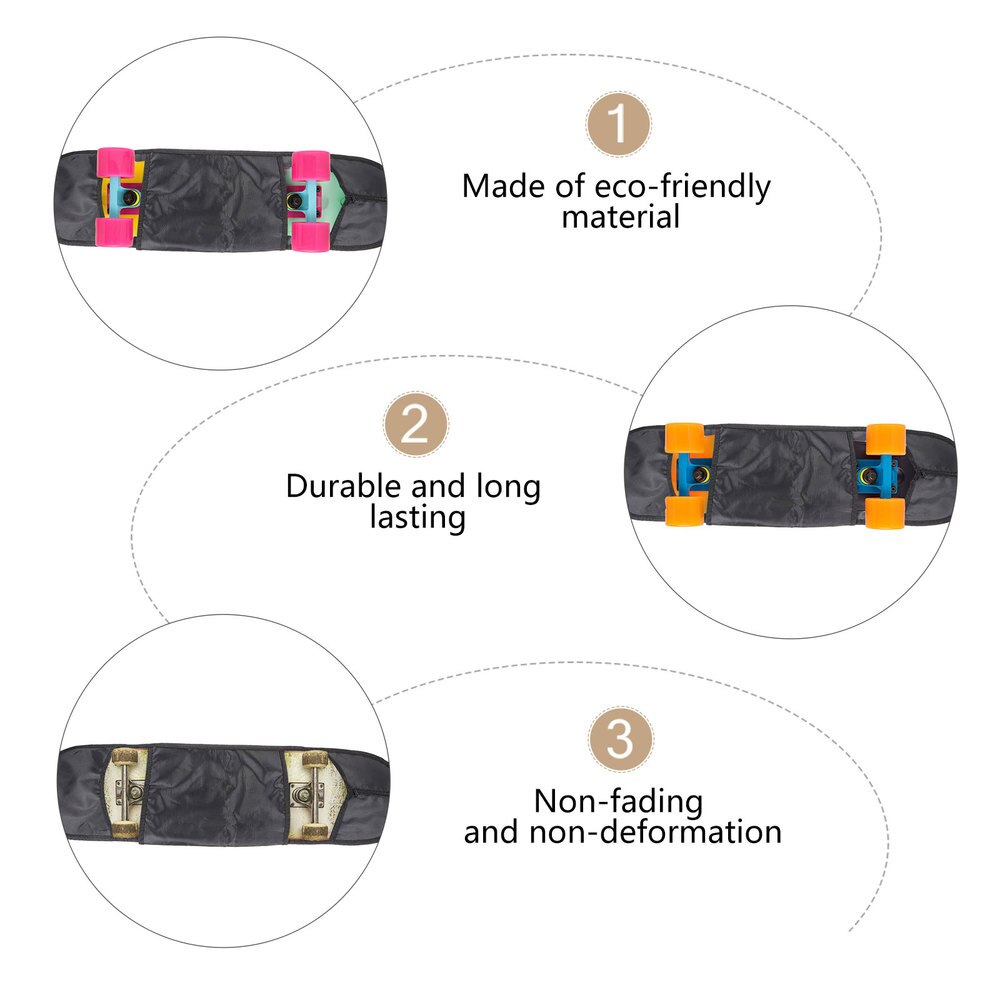 Skateboard Backpack Portable Carry Bag Scooter Rucksack for Outdoor (Black)