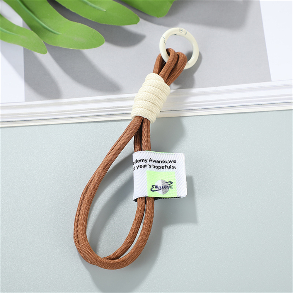 Llaveros con cordón tejido , llaveros de cuerda trenzada antipérdida coloridos, llavero de coche, mochila, accesorios colgantes,: Gris