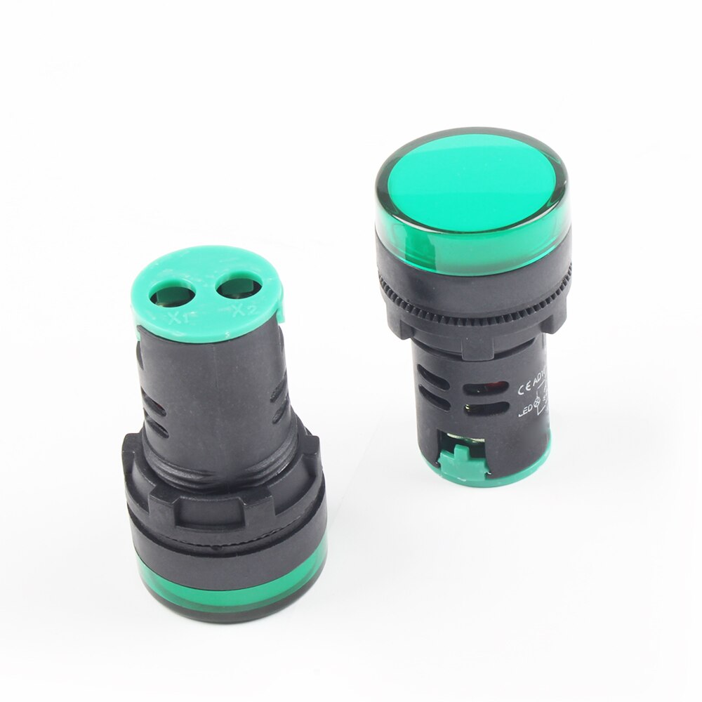 Signal Lamp Light Waterproof ad16-22ds 22mm AC DC 12V 24V 110V 220V Green Bulbs Plastic button industrial wanrning Green