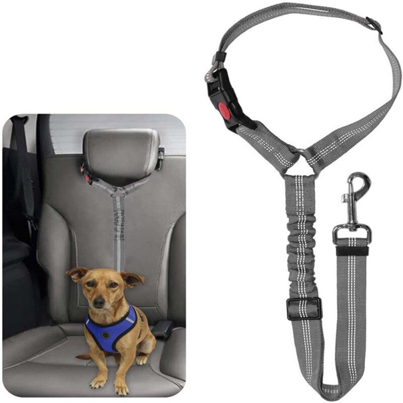 Duurzaam Hoofdsteun Pet Seat Riem Hond Auto Veiligheid Gordels Hond Autostoel Veilig Riem Verstelbaar Met Elastische Bungee Buffer