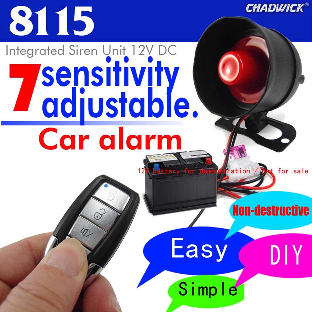 Car Vehicle Alarm Protection Security System With 2 Button Remote Control High Reliability and Burgular System