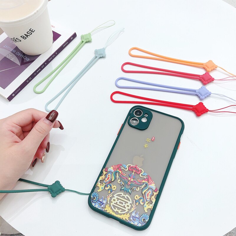 Chinese Knoop Siliconen Touw Vloeistof Korte Mobiele Telefoon Lanyard Houder Telefoon Pols Bandjes U Disk Sling Siliconen Mobiele Telefoon Touw