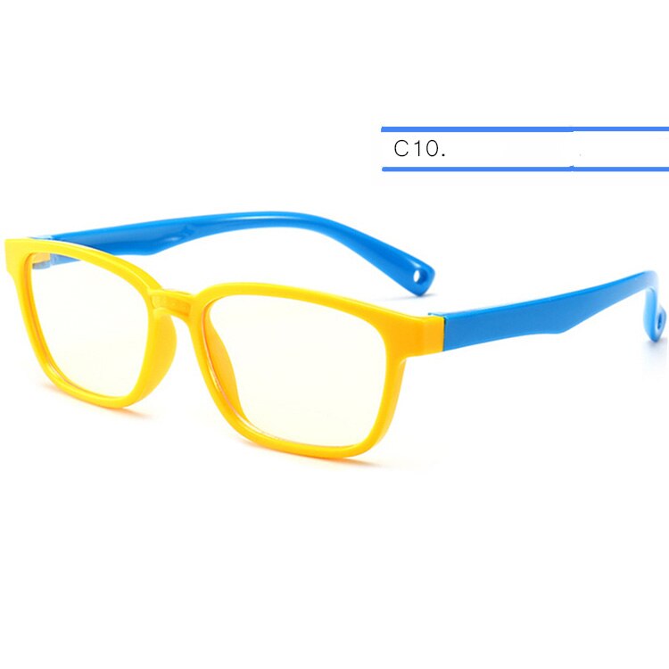 Lunettes anti-lumière bleue ivsta pour enfants, verres anti-rayons bleus, verres de jeu,  tr90 verres en silicone avec sangle de correction: C10