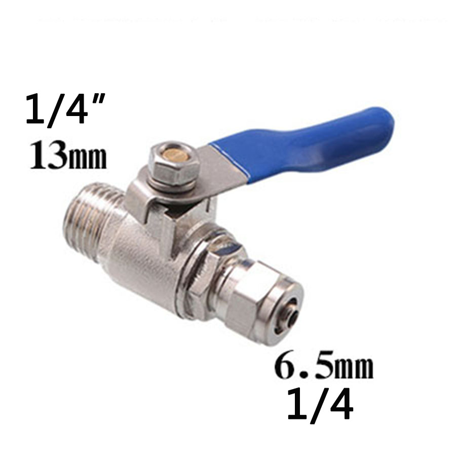 1/4'' 1/2'' Male 1/4 3/8 Tube Water Adapter RO Feed Ball Valve Faucet Water Filter Reverse Osmosis System for Water Purifier Tap: Blue