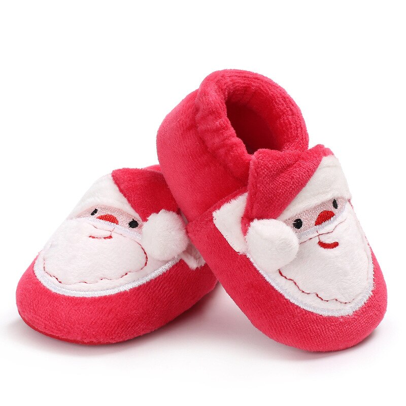 Zapatos navideños para bebé, calzado de suela suave, cálido, Papá Noel, primeros pasos, bonitas botas de Navidad, 1 par: 02 / 11