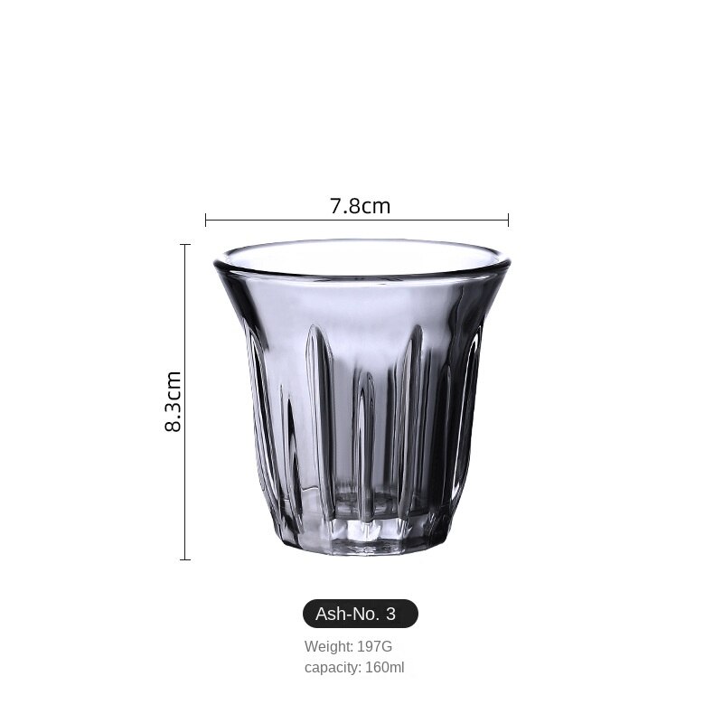 Taza blanca australiana de 100ml-200ml, taza de café Simple, Espresso blanco plano, clásica, Retro, rayas verticales: 160ml - soot