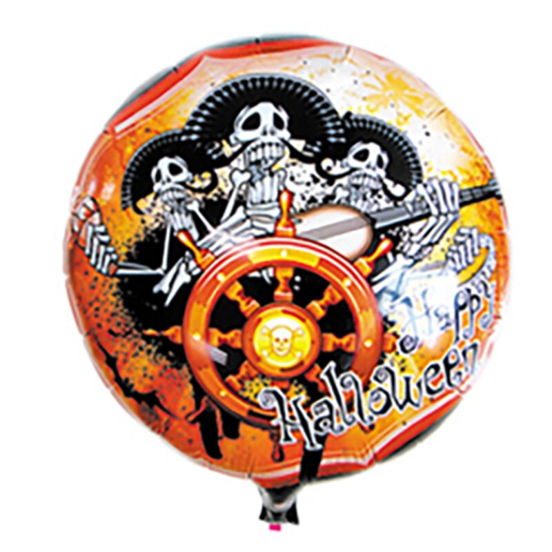 5 Pcs Halloween Pompoen Schedel Ronde Ballon, Halloween Verjaardag Thema Partij Decoratie Folie Ballon, Helium Vliegende Ballon