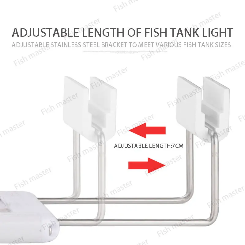 Aquarium Led Licht Super Slank Aquarium Waterplant Kweekverlichting Waterdichte Felle Clip Lamp Blauw Led 18-60Cm Voor Planten