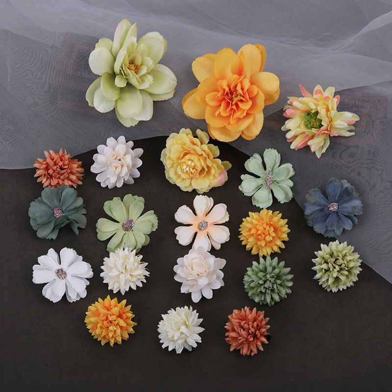 Seidenblumen-einstellen Japan Kimono Haarnadeln seitliche Haarspange Haarspangen japanische süße Chrysantheme Braut Hochzeit Haarschmuck: Antike Bronze- überzogen