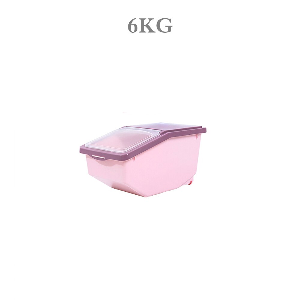 Plastic Food Kitchen Container Sealed Crisper Grains Tank Storage Kitchen Sorting Rice Storage Box Container Jars 10kg 6kg: pink / 10KG
