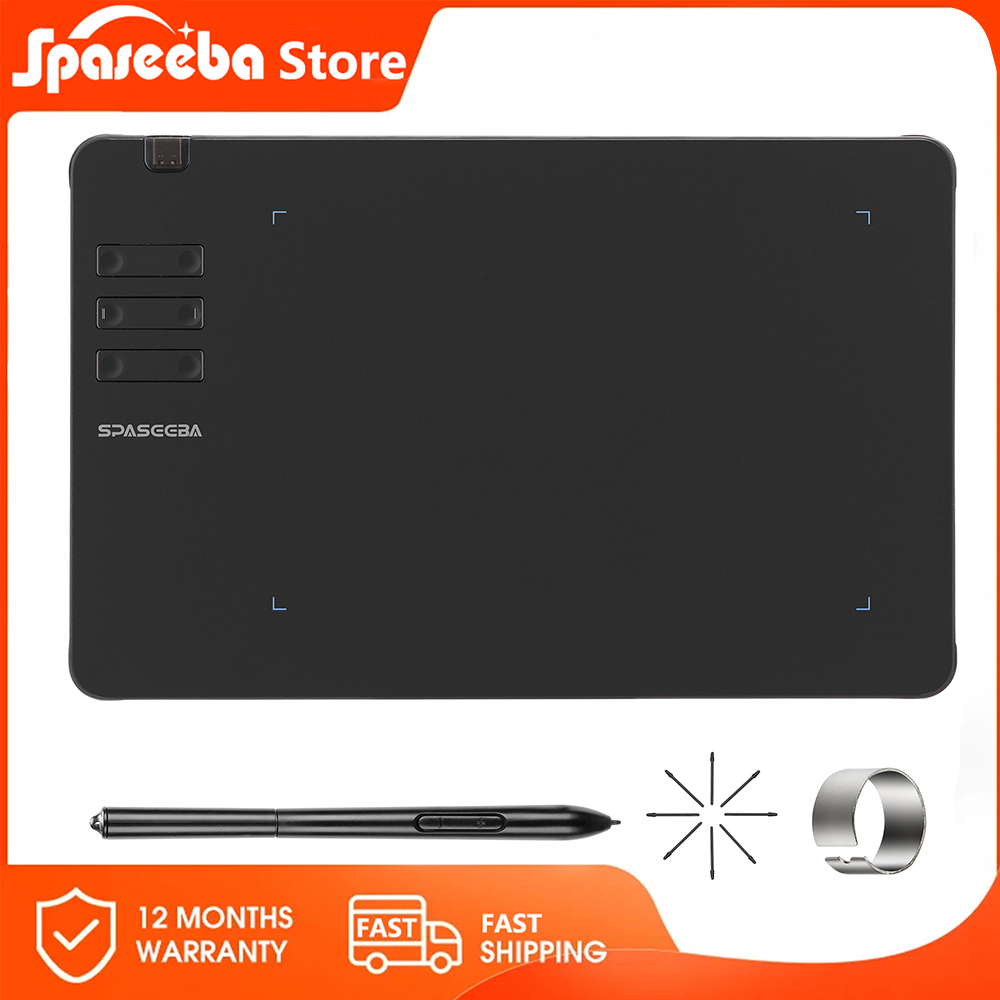 SPASEEBA T605 Tablet graficzny do rysowania / malowania / gier OSU, ultracienki tablet graficzny z rysikiem cyfrowym o poziomach 8192