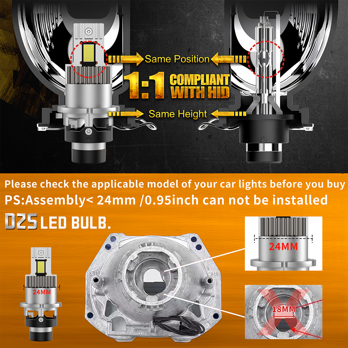 Dztr 300w d2s d4s led autokoplampen hid  d1s d3s d5s canbus  d8s d2r d4r xenonlampen turbo autolamp motorfietsverlichting plug&play