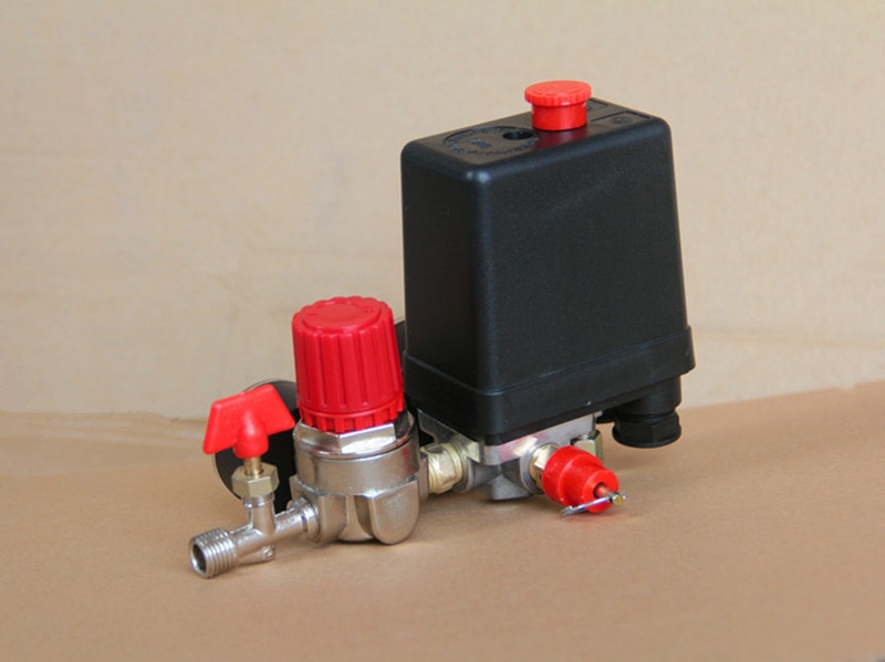 125 PSI Small Air Compressor Pressure Switch Control 15A 240V/AC Adjustable Air Regulator Valve Compressor Four Holes