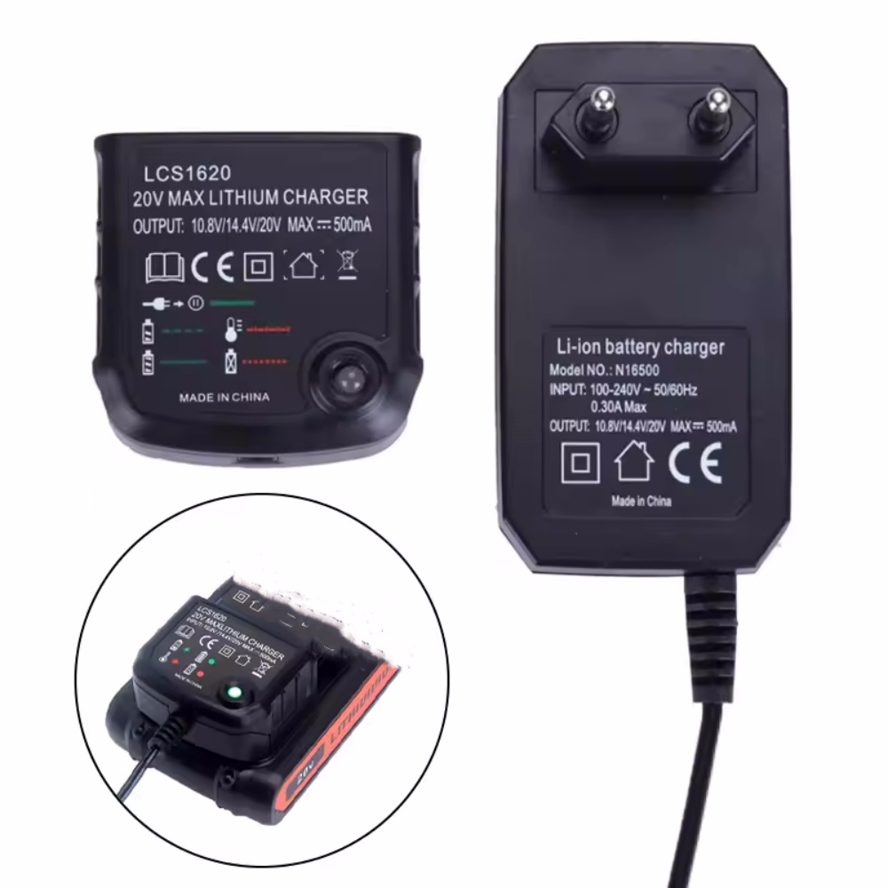 LCS1620 Lithium nickel chromium Battery rechargeable Charger for BLACK & DECKER 20V for LBXR20 LB20 LBX20 LBX4020 LB2X4020 Part