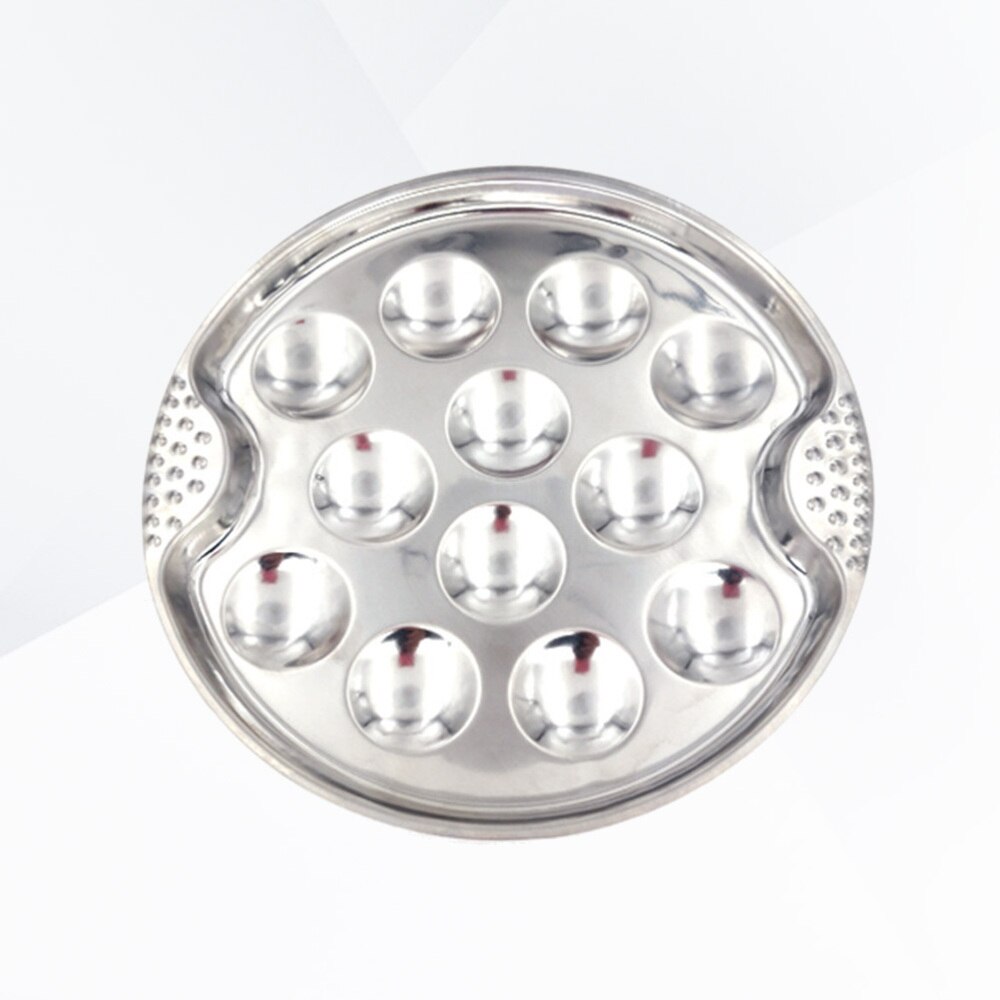 Plato Escargot de acero inoxidable, servidor de 12 posiciones, plato de caracol horneado, utensilio para servir en la cocina: Default Title