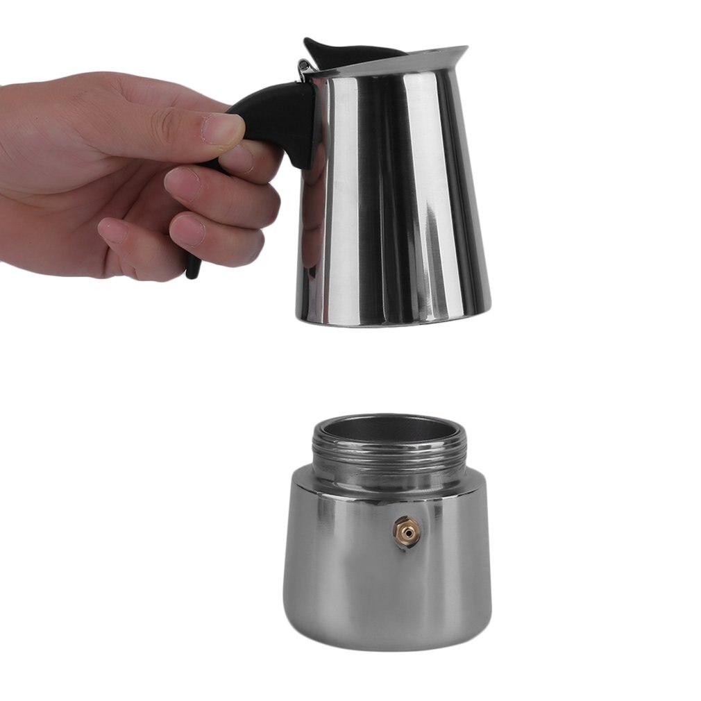 Draagbare Mokka Koffiezetapparaat Rvs Koffie Percolator Home Office Mokka Pot Duurzaam Express Espresso Maker