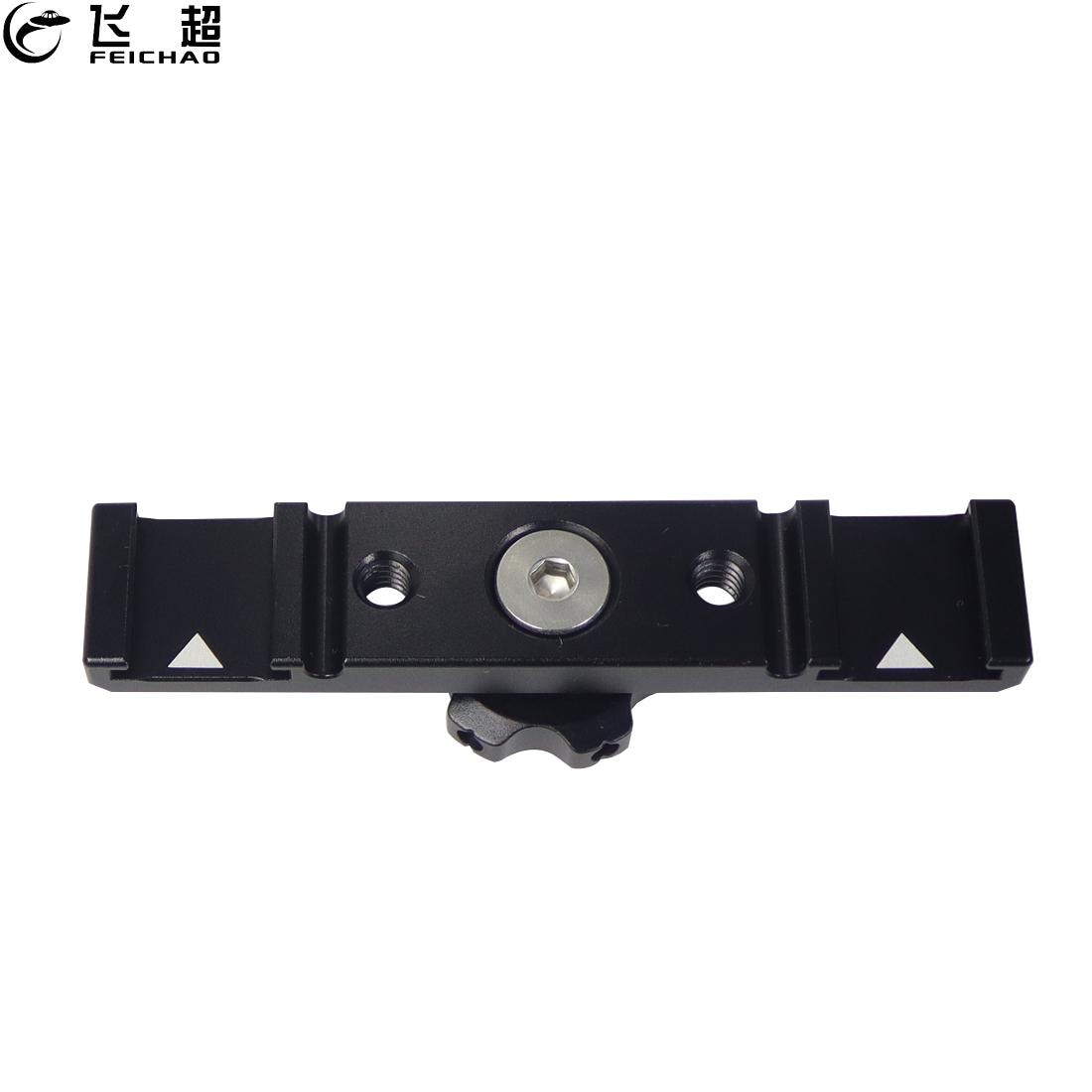 Feichao Aluminium Plaat Universele 2 Koude Schoen Mount Extension Bar Dual Beugel Met 1/4 "Draad Voor Slr Camera microfoon