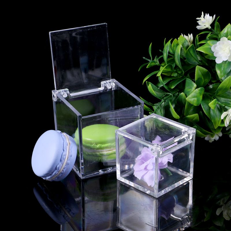 Transparent Cube Wedding Favor Candy Box Plastic Transparent Clear Boxes Christmas Baby Shower