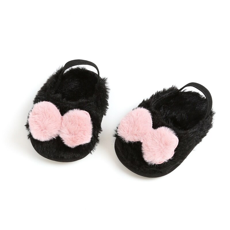 Nueva Sandalia de verano, sandalias suaves con lazo de felpa, deslizador de chica para bebé, zapatos transpirables de piel para bebé, zapatos simples elásticos de princesa para bebé: B / 13-18 meses