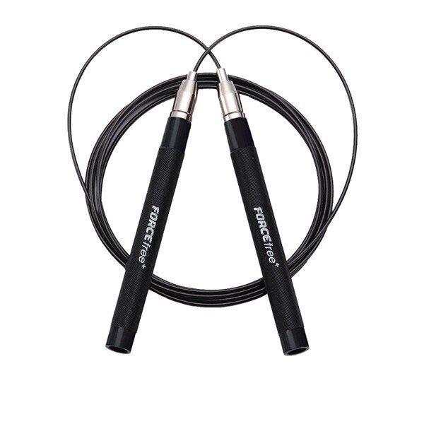 Forcefree+ Fitness Speed Jump Rope Self-Locking Adjustable Metal Skipping Ropes for Crossfit Workout Jumping Training: Black-2