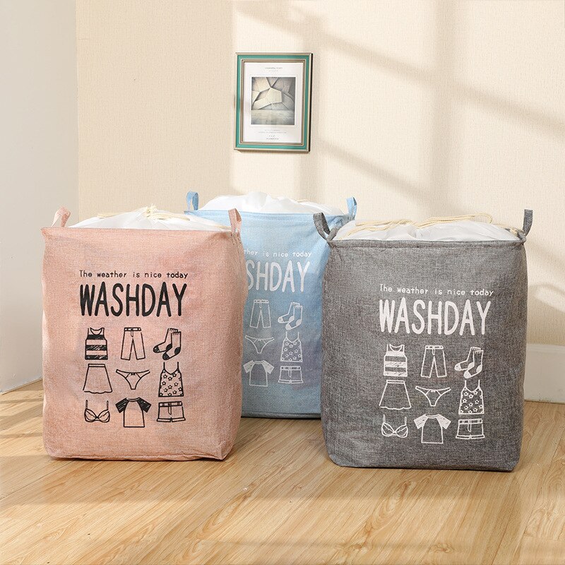Cesta plegable para la colada, organizador de ropa sucia portátil, cesta de almacenamiento con cordón, cesta plegable de alta capacidad: grey