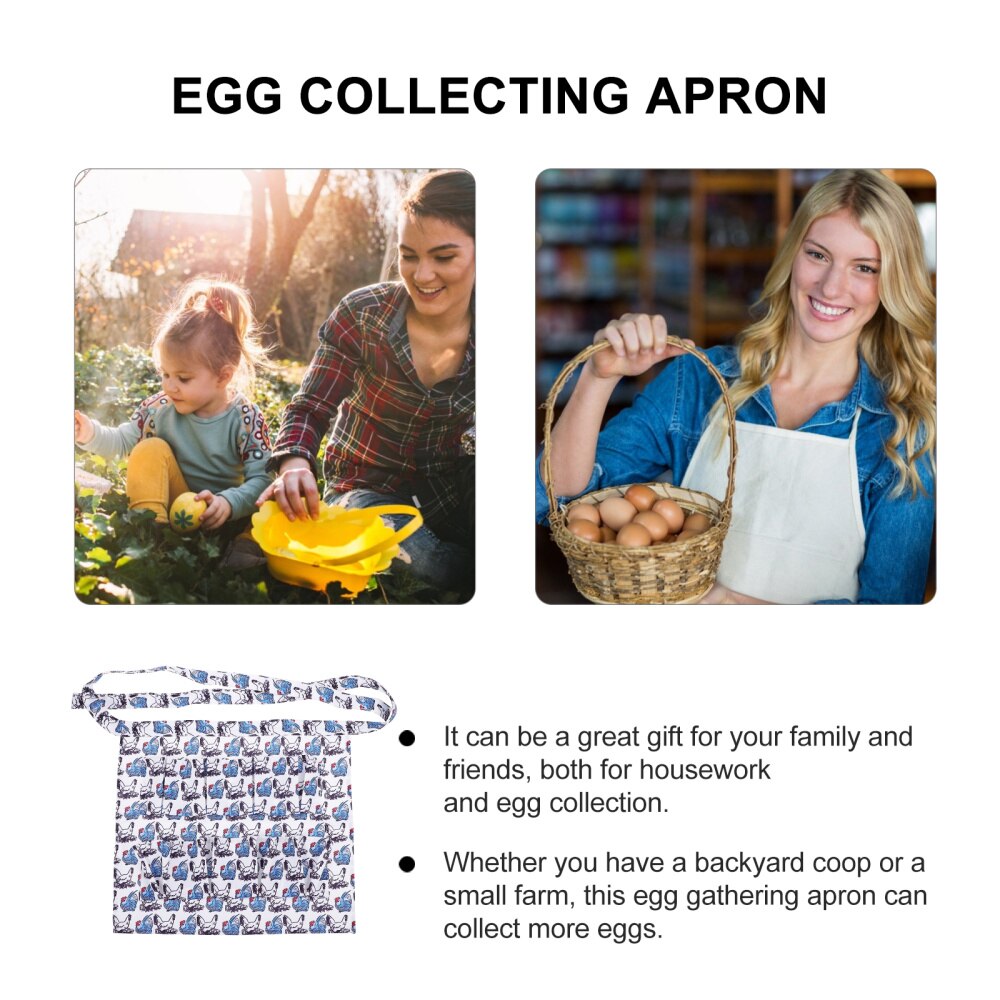Chicken Egg Collecting Apron Pockets Hen Duck Goose Dove Eggs Holder Apron