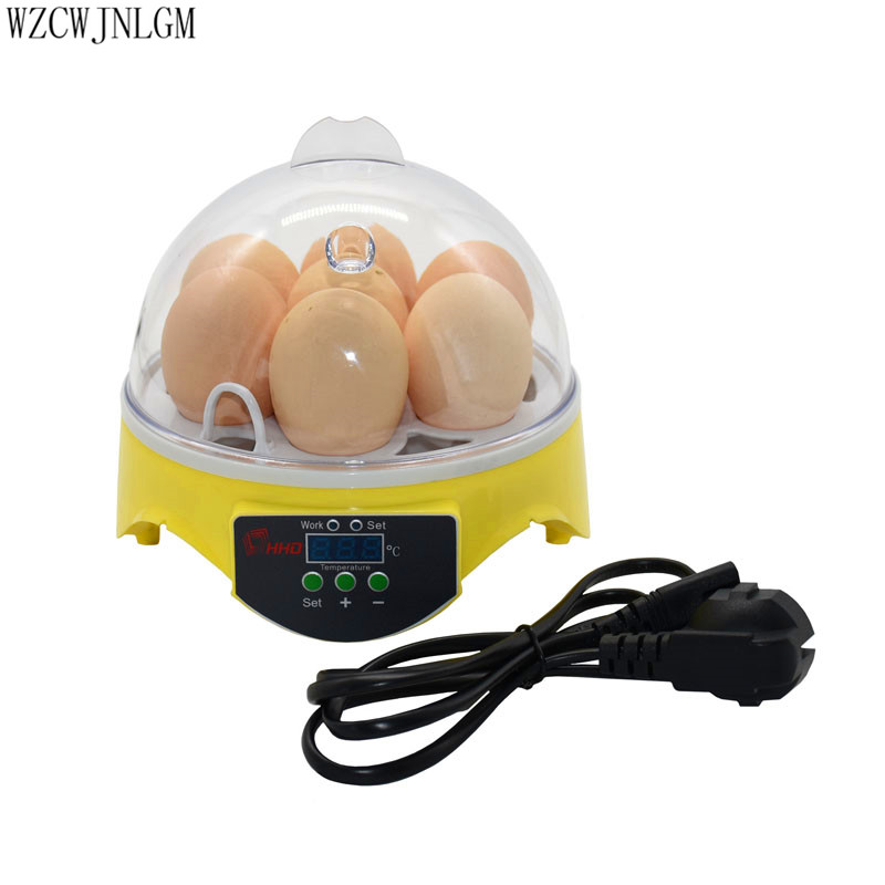 Mini 7 æg fjerkræ automatisk digital temperatur rugemaskine elektronisk display temperatur kontrol ruge udstyr 1 sæt