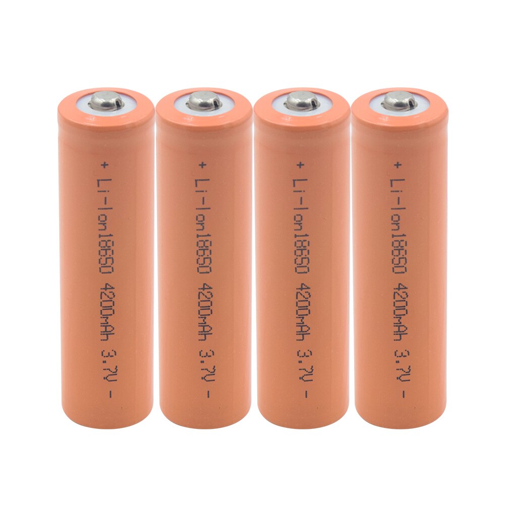 18650 Lithium Battery 3.7V 4200mAh Li-ion Cell Rechargeable power high discharge power bank For Flashlight Headlamp: 4 PCS