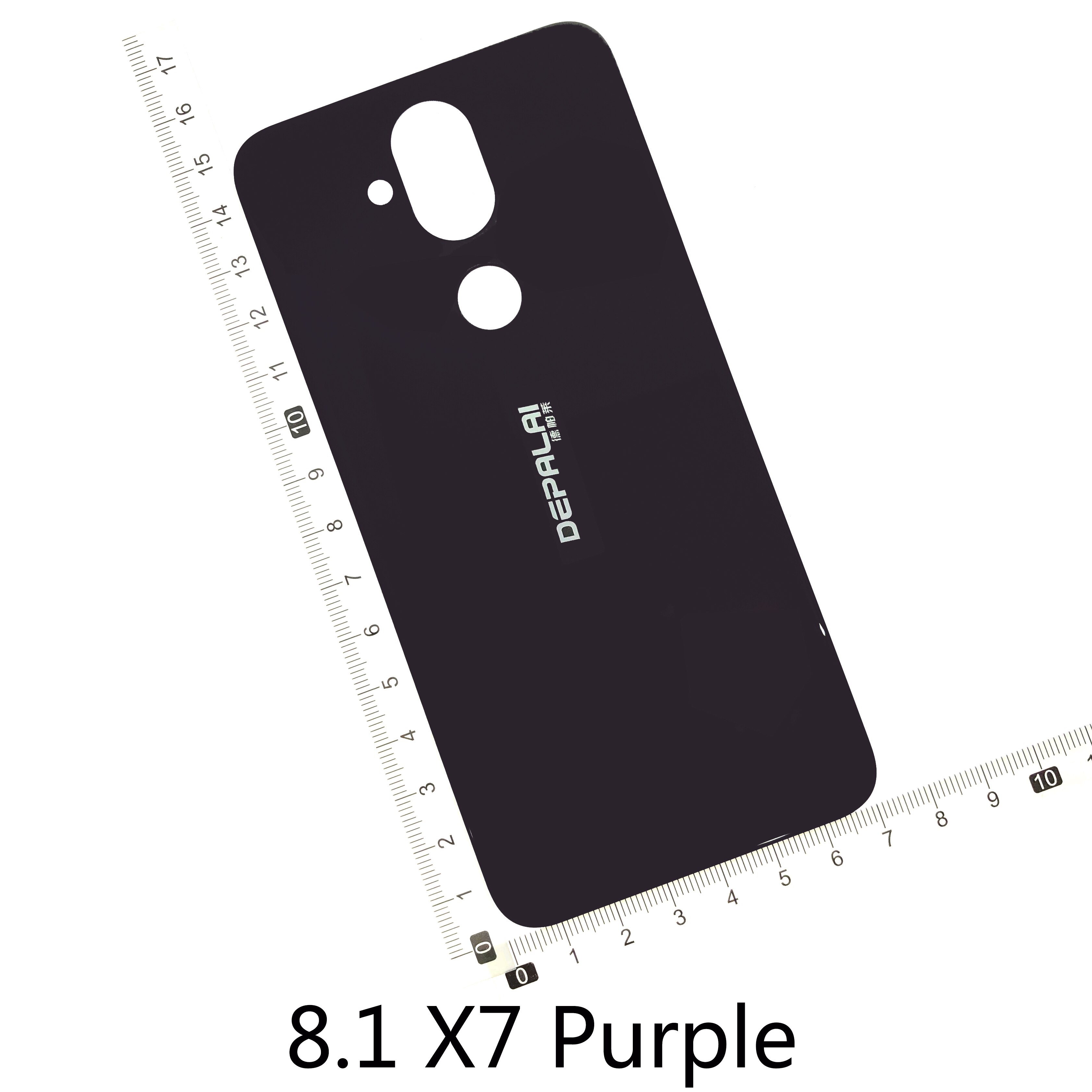 Para NOKIA 7,1 8,1 X7 cubierta trasera de la batería funda carcasa trasera vidrio piezas de repuesto: 8.1 X7 Purple