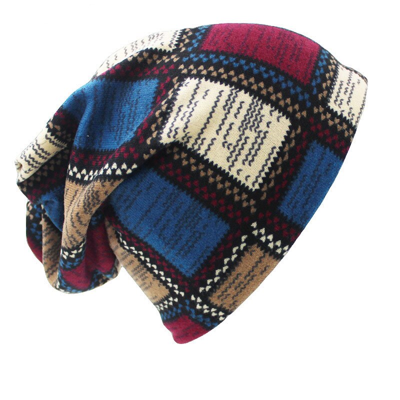 Altobefun merke høst vinter hatter for kvinner skullies og luer menn lue unisex rutete kontrast farge dame lue bht 022: En