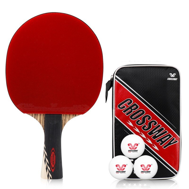 CROSSWAY Table Tennis Racket 6 Star Single Racket with Bag Racquet Sports Ping Pong Paddle Rubber Bats: P501 long