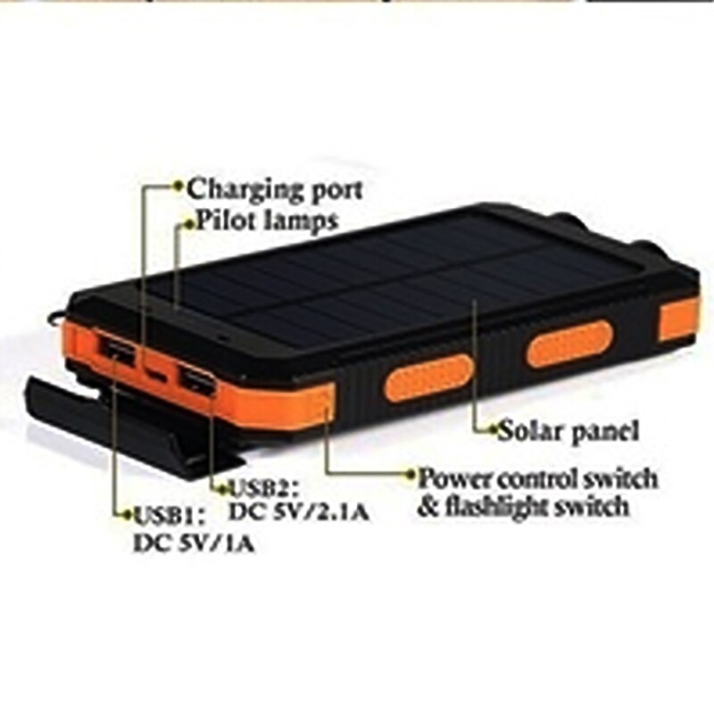 Portable Batterie Portable Solaire 20000mah chargeur pour Mobile Imperméable À L'eau En Plein Air Bricolage Batterie NIDIFICATION Lumière LED L'interface Micro USB