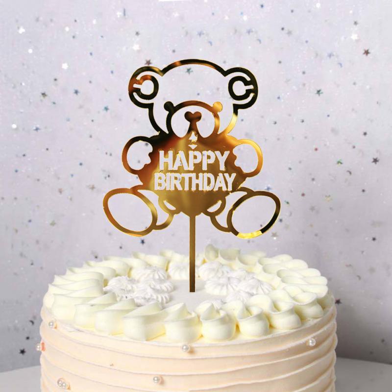 Gouden Happy Birthday taart topper, acryl zijdecoratie voor vrouwen