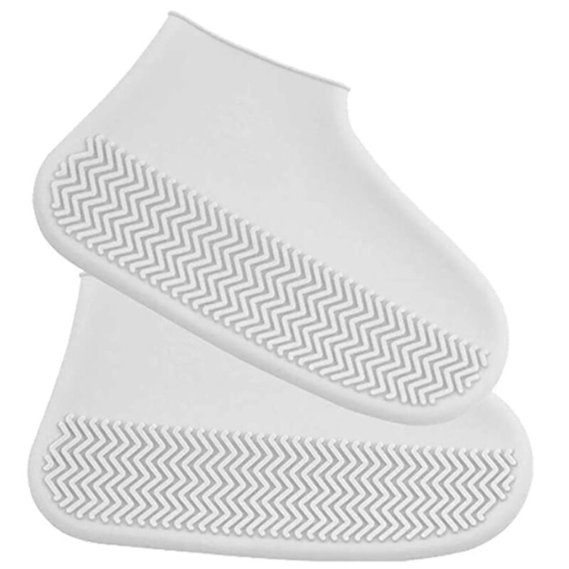 Silicone Rain Boots Cover Waterproof Cotton Pad Non-Slip Wear-Resistant Outdoor Pocket Shoe Cover: C