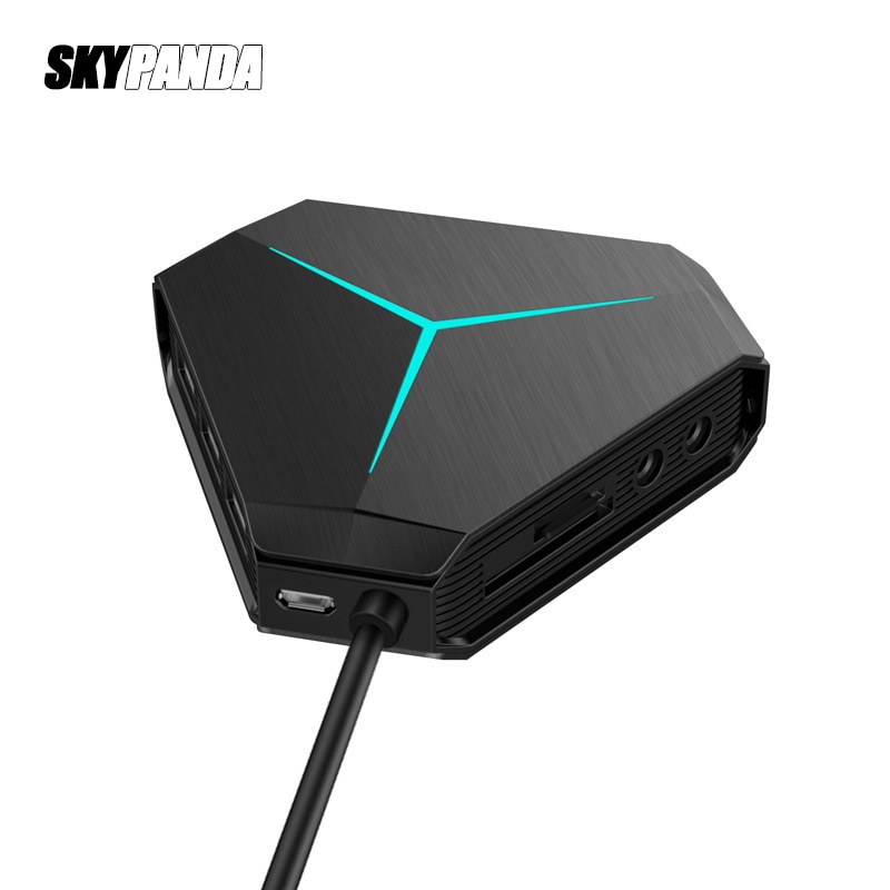 6 Port USB 2.0 3.0 Hub With TF SD Card Reader Mic AUX Cool Light Charging Splitter for Multi-device Desktop Laptop