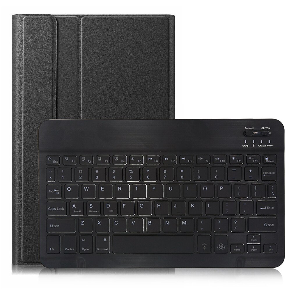 Keyboard Case Voor Samsung Galaxy Tab Een 8.0 Case Cover Voor SM-T290/T295 Wireless Verwisselbare Bluetooth Toetsenbord Tablet funda: Black